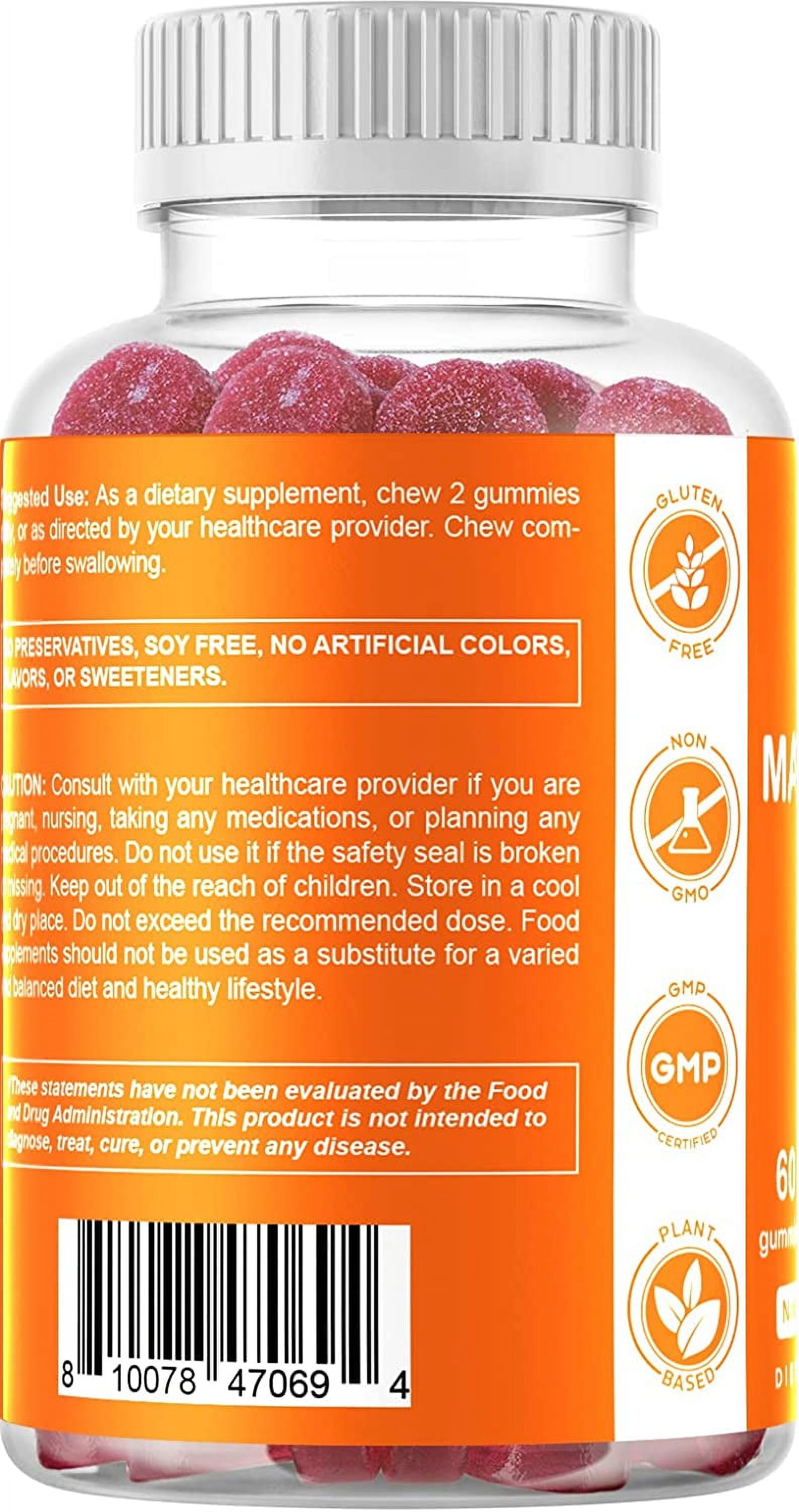 3 Pack -  Magnesium Gummies 600Mg per Serving - 60 Vegan Gummies - Promotes Healthy Relaxation, Muscle, Bone, & Energy Support