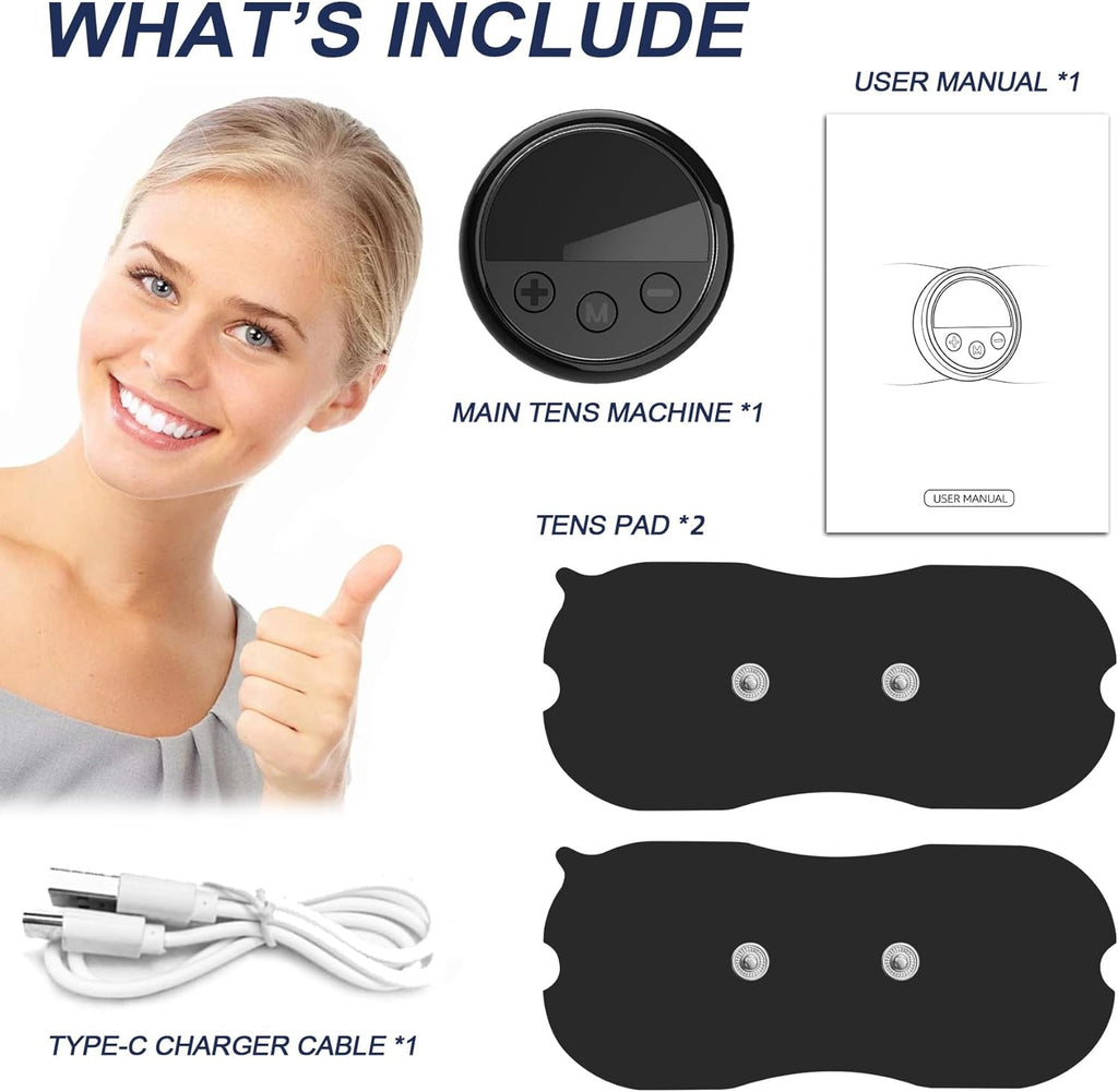 Intelligent Wireless TENS Unit Muscle Stimulator TENS & EMS Device, Electronic Pulse Rechargeable Deep Tissue Mini Body Massager Machine for Back Shoulder Leg Neck Pain Relief