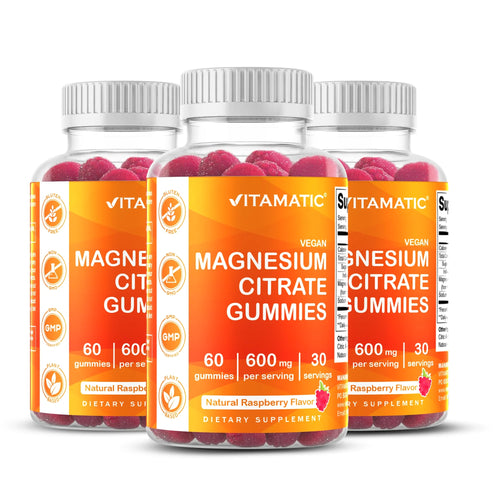 3 Pack -  Magnesium Gummies 600Mg per Serving - 60 Vegan Gummies - Promotes Healthy Relaxation, Muscle, Bone, & Energy Support