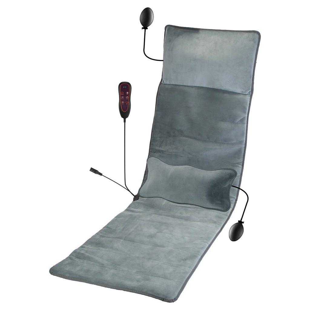 Full Body Electric Massage Mat W/Heat Vibration Massage Pad Cushion Back Massage