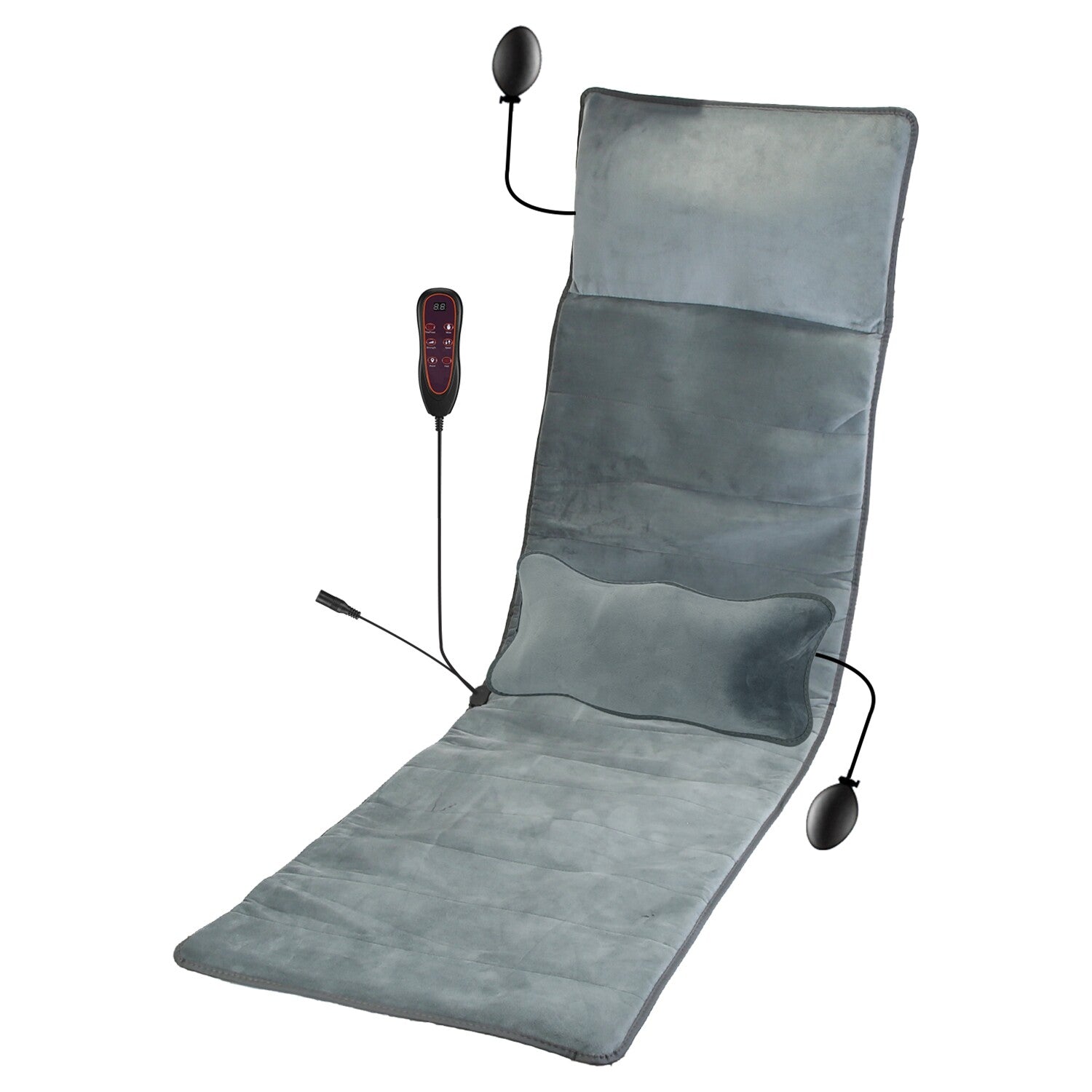 Full Body Electric Massage Mat W/Heat Vibration Massage Pad Cushion Back Massage