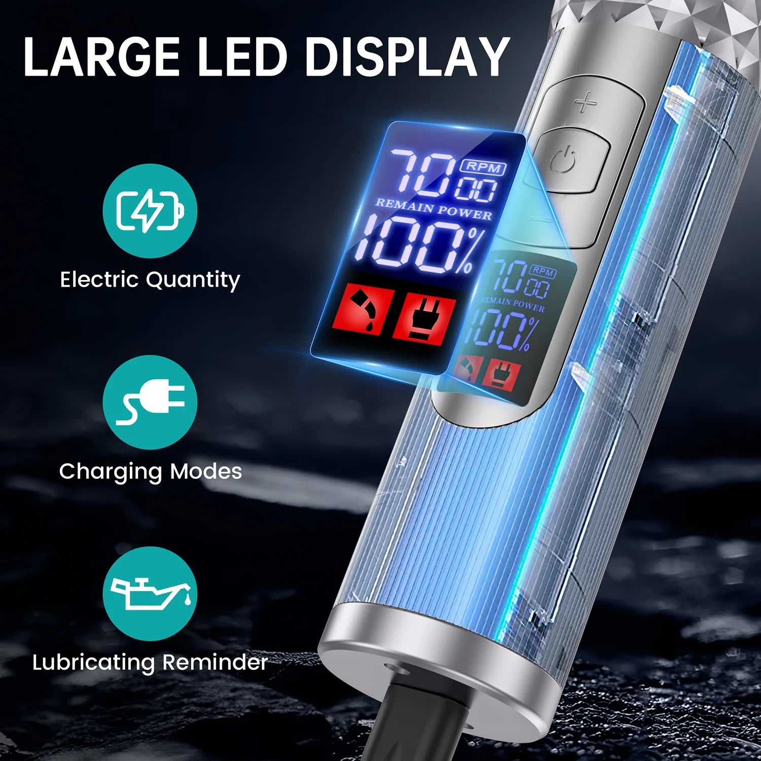 Hair Clippers, 7000 RPM Beard Trimmer for Men, Rechargeable Cordless Electric Razor Shaver, All in One Men'S Grooming Kit with LED Display & 10 Guide Combs, Gifts for Husband Father Boyfriend