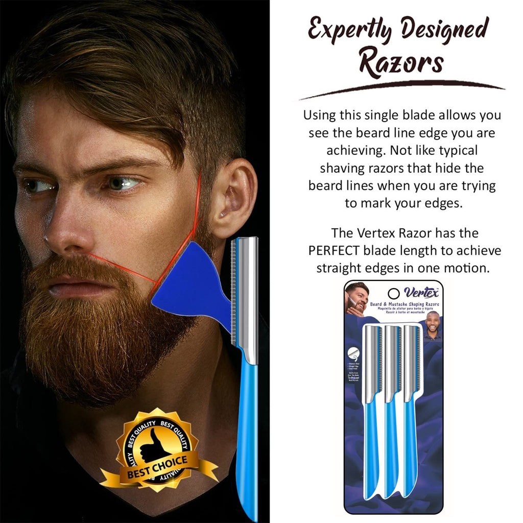 Beard Mustache Straight Edge Razor – Mens Beards Edgers Shaping Tool Home Men