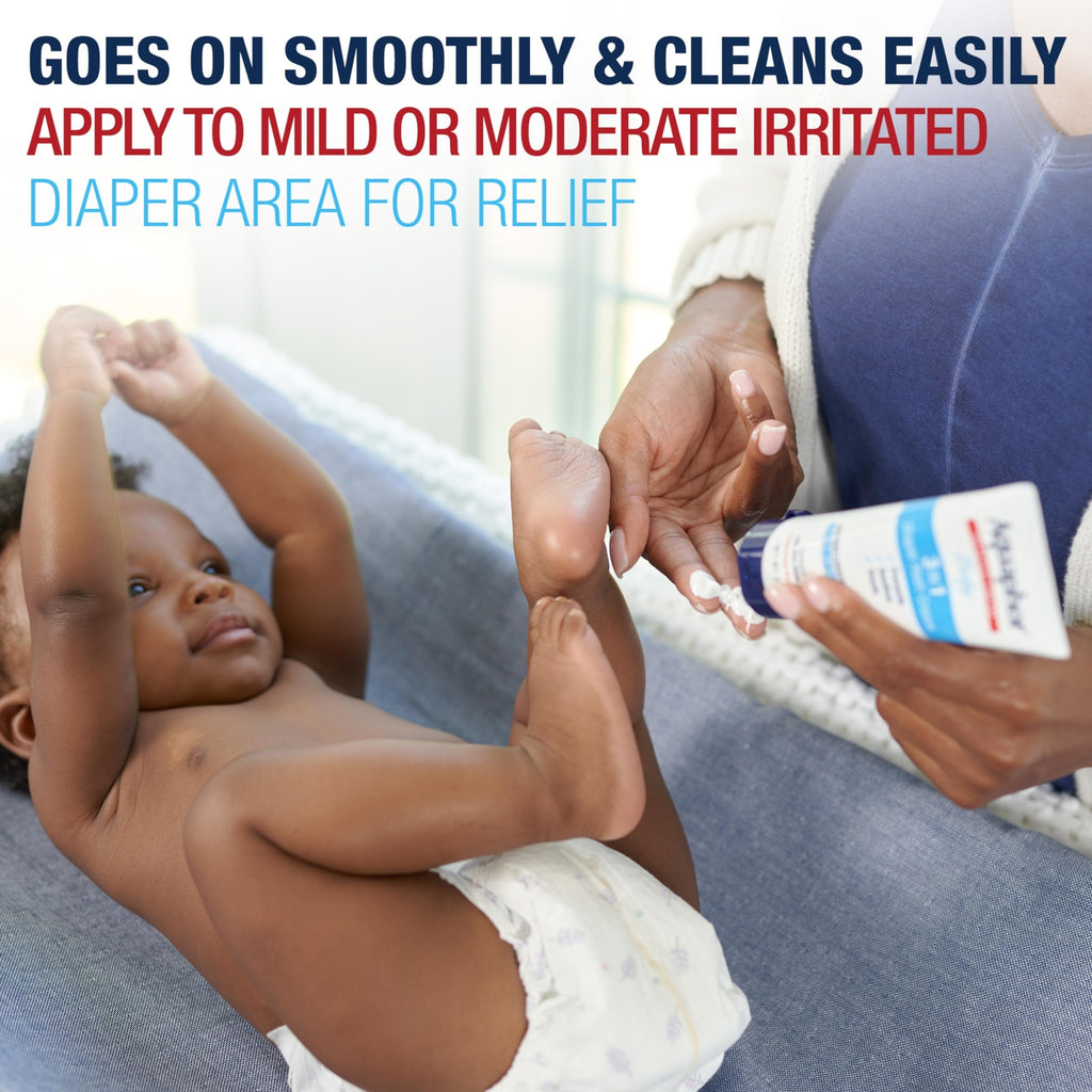 Aquaphor Baby Diaper Rash Cream 3 in 1 Zinc Oxide Formula 3.5 Ounce Pack of 3