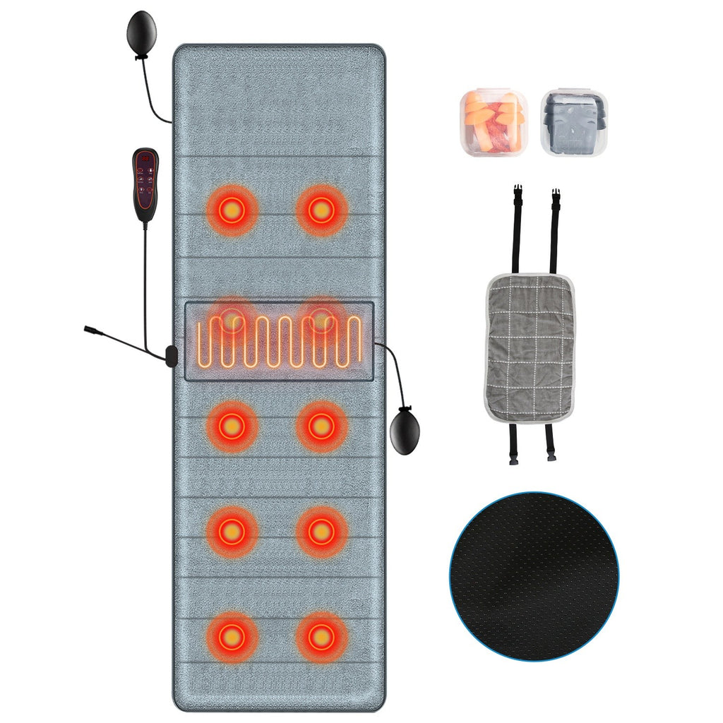 Full Body Electric Massage Mat W/Heat Vibration Massage Pad Cushion Back Massage