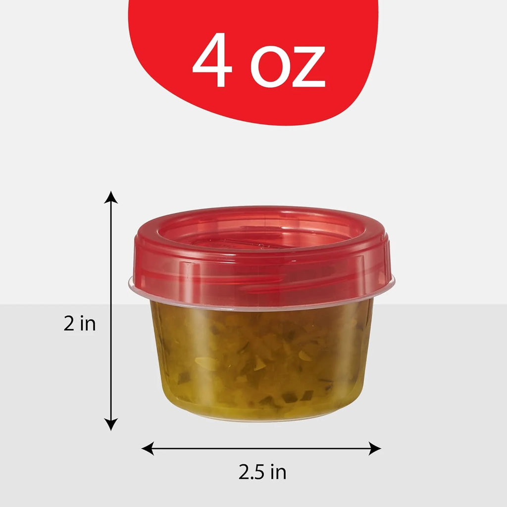 4 Oz Twist Cap Meal Prep Containers Reusable Food Storage Containers with Lids, 6-Pack