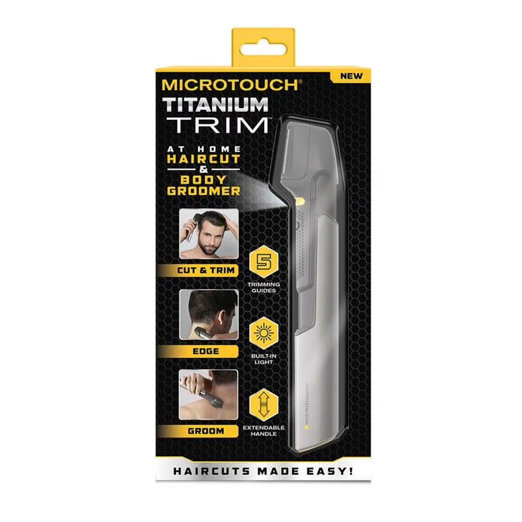 Titanium Trim Cordless Electric Trimmer, at Home Haircut and Body Groomer, Black