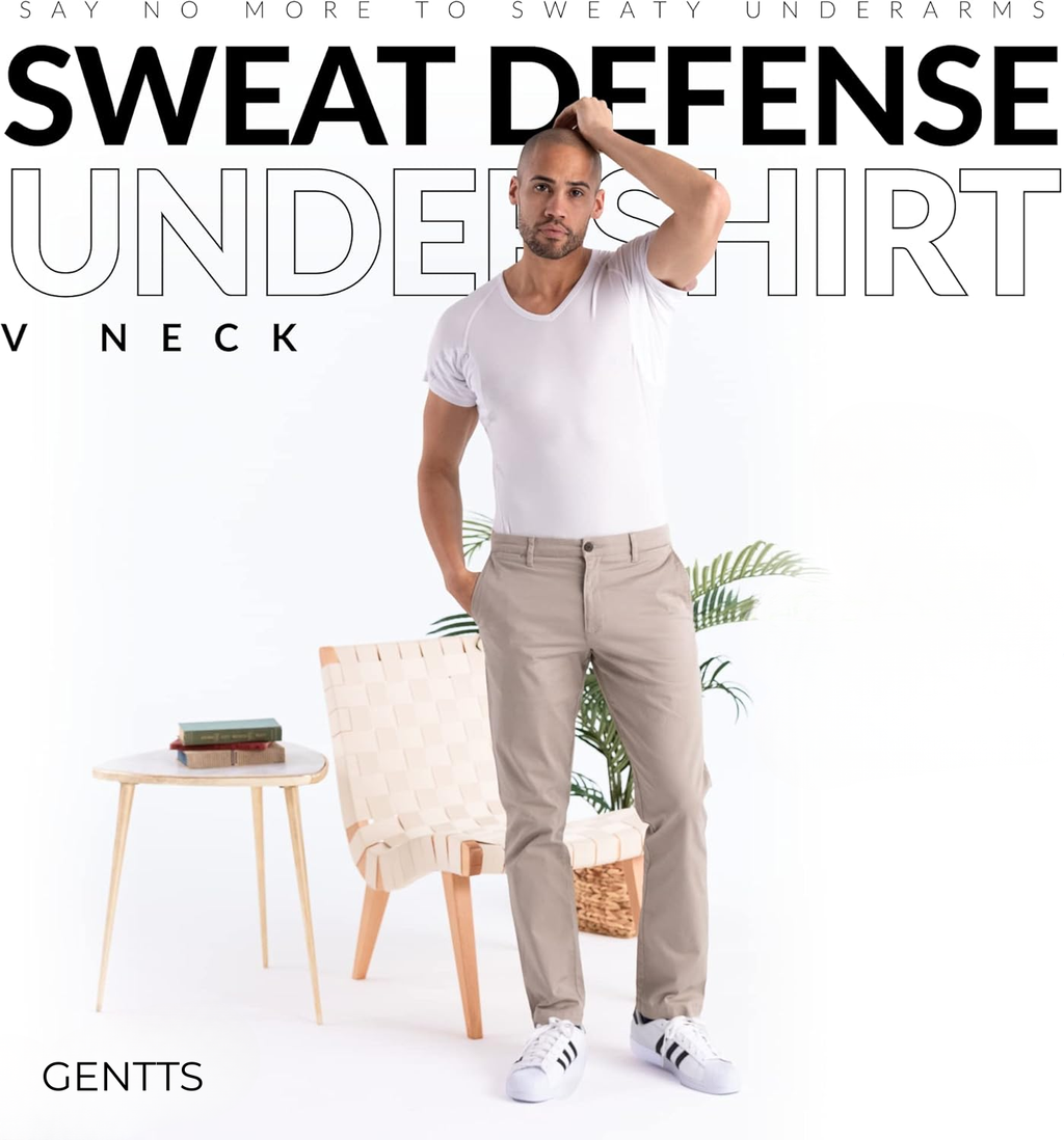 Sweat Defense Undershirt | V Neck| Underarm Sweat Proof Lenzing Modal