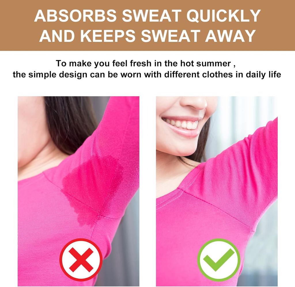 3-Pack Women’s Underarm Sweat-Proof Vest – Reusable Armpit Sweat Pads for All-Day Dry Comfort