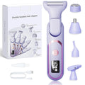 5-In-1 Electric Razor & Shaver for Women, Painless Hair Remover & Epilator with LED Display, Rechargeable Cordless Bikini Hair Trimmer for Face, Legs, Underarms, Eyebrows & Body