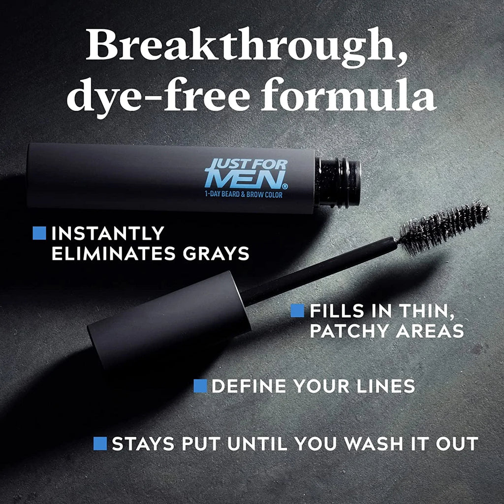 1-Day Beard & Brow Color, Temporary Dye for Beard and Eyebrows, up to 30 Applications, Black