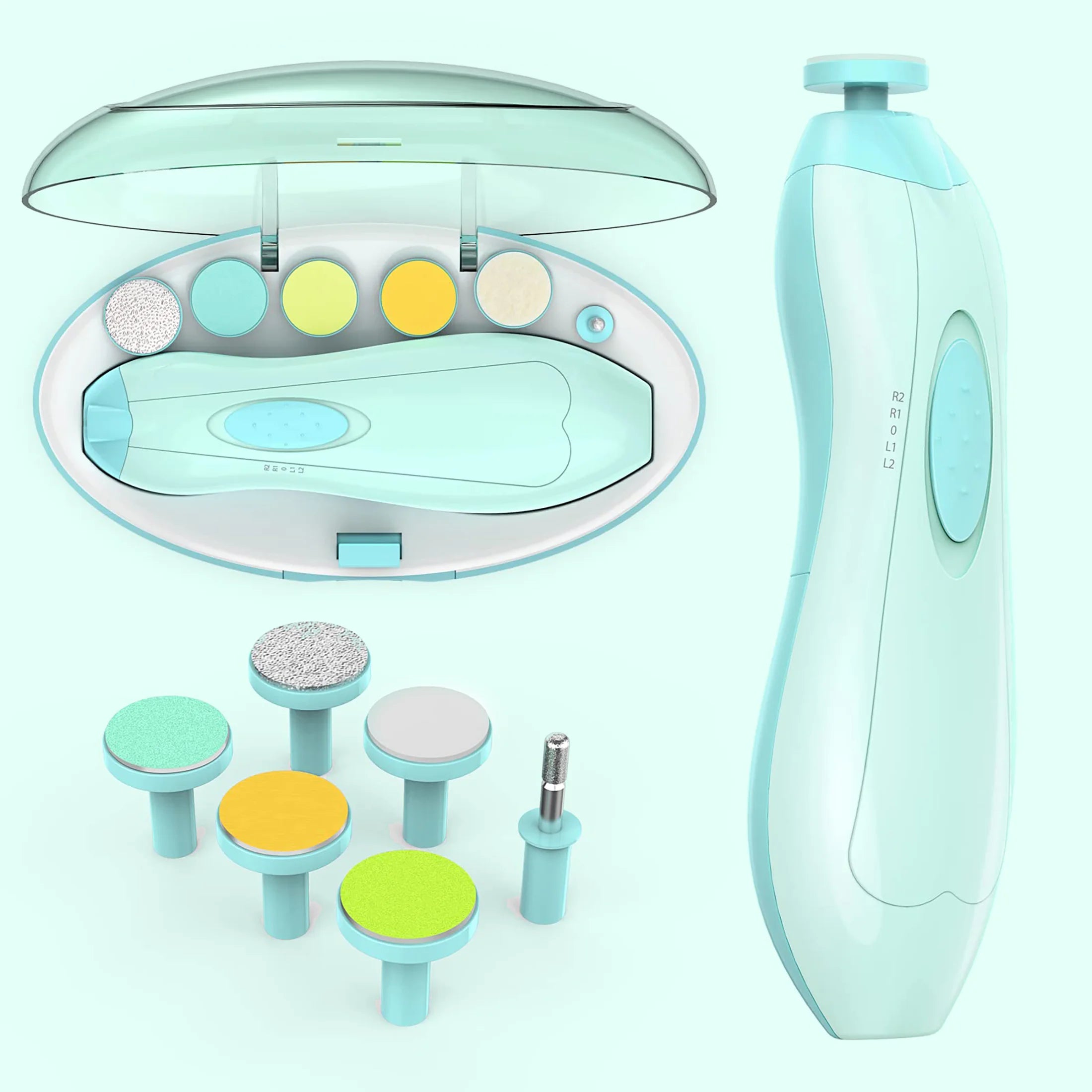Baby Nail Clippers with Light, Electric Baby Nail Trimmer, Safe Baby Nail File for Newborn, Green