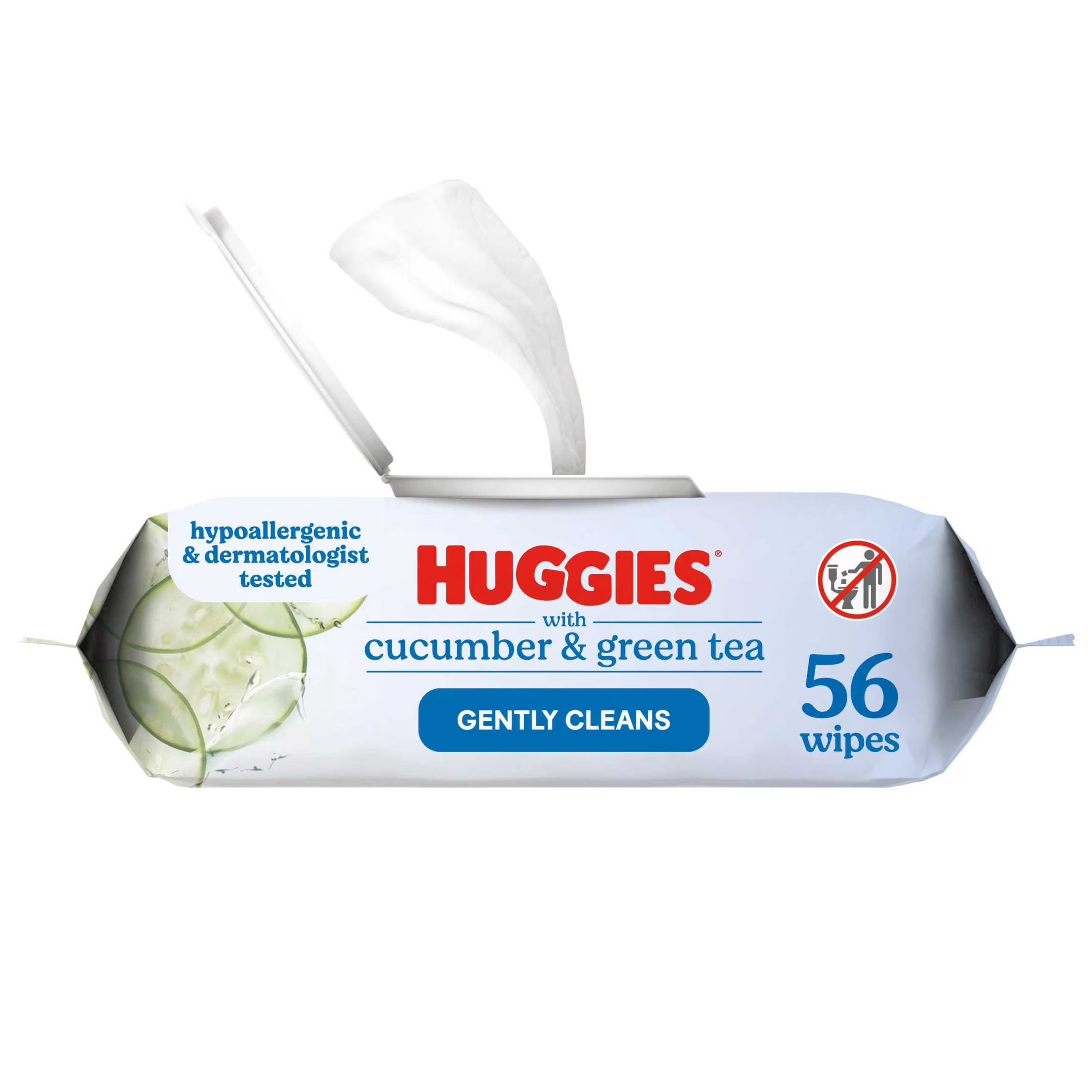 Scented Wipes with Cucumber & Green Tea, 1 Flip-Top Packs (56 Total Wipes)