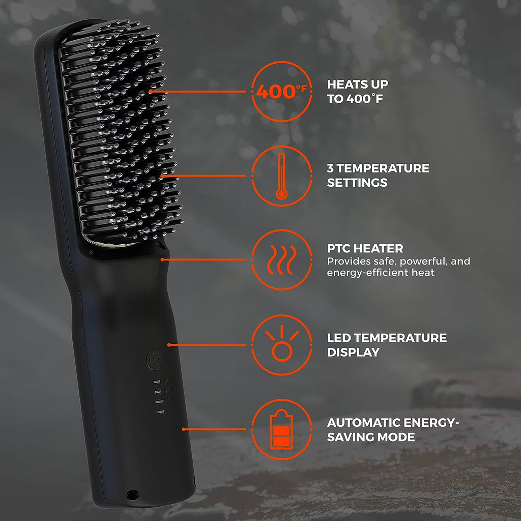 Wild Willie'S Beard Straightener, 2-In-1 Beard Ionic Styling Brush