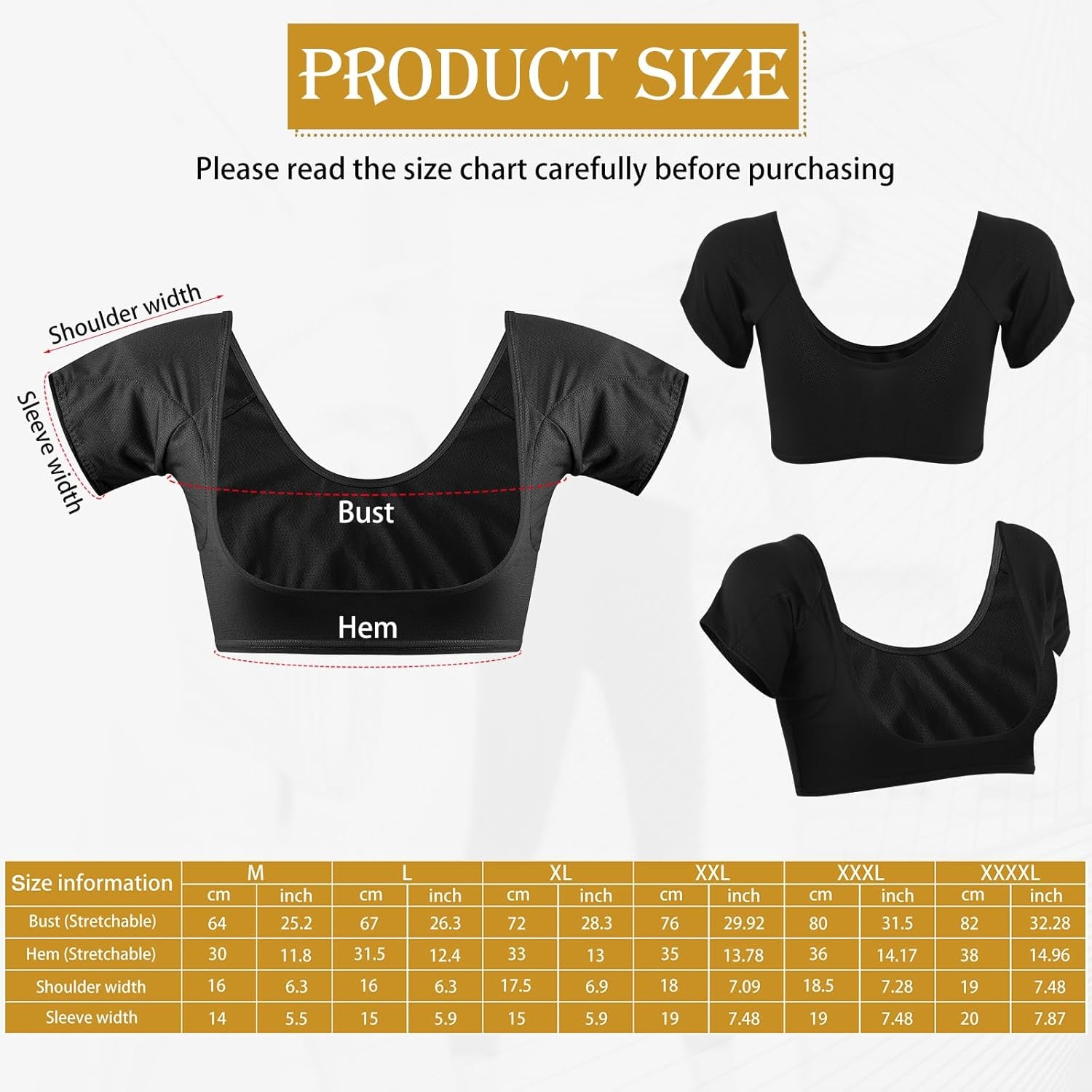 3-Pack Women’s Underarm Sweat-Proof Vest – Reusable Armpit Sweat Pads for All-Day Dry Comfort