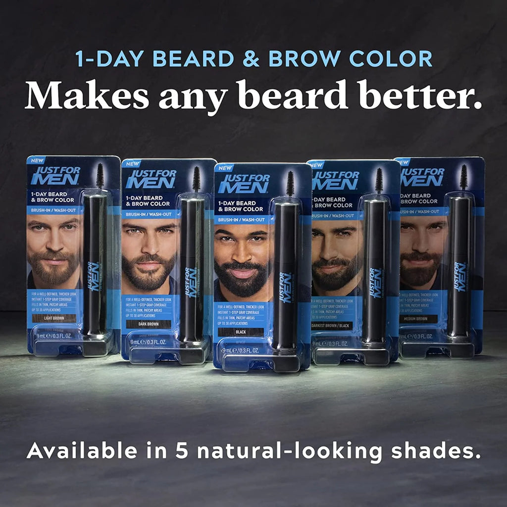 1-Day Beard & Brow Color, Temporary Dye for Beard and Eyebrows, up to 30 Applications, Black