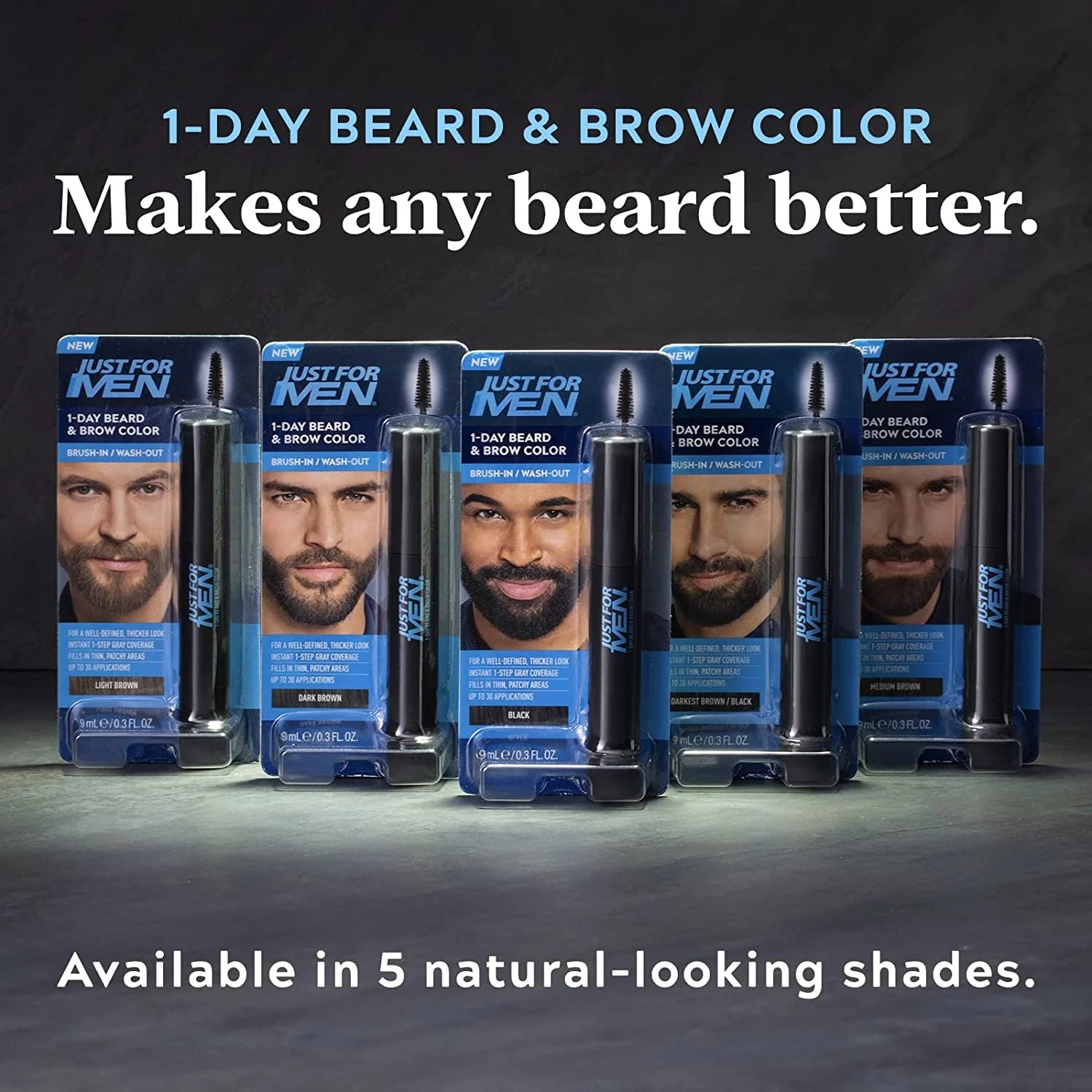 1-Day Beard & Brow Color, Temporary Dye for Beard and Eyebrows, up to 30 Applications, Black