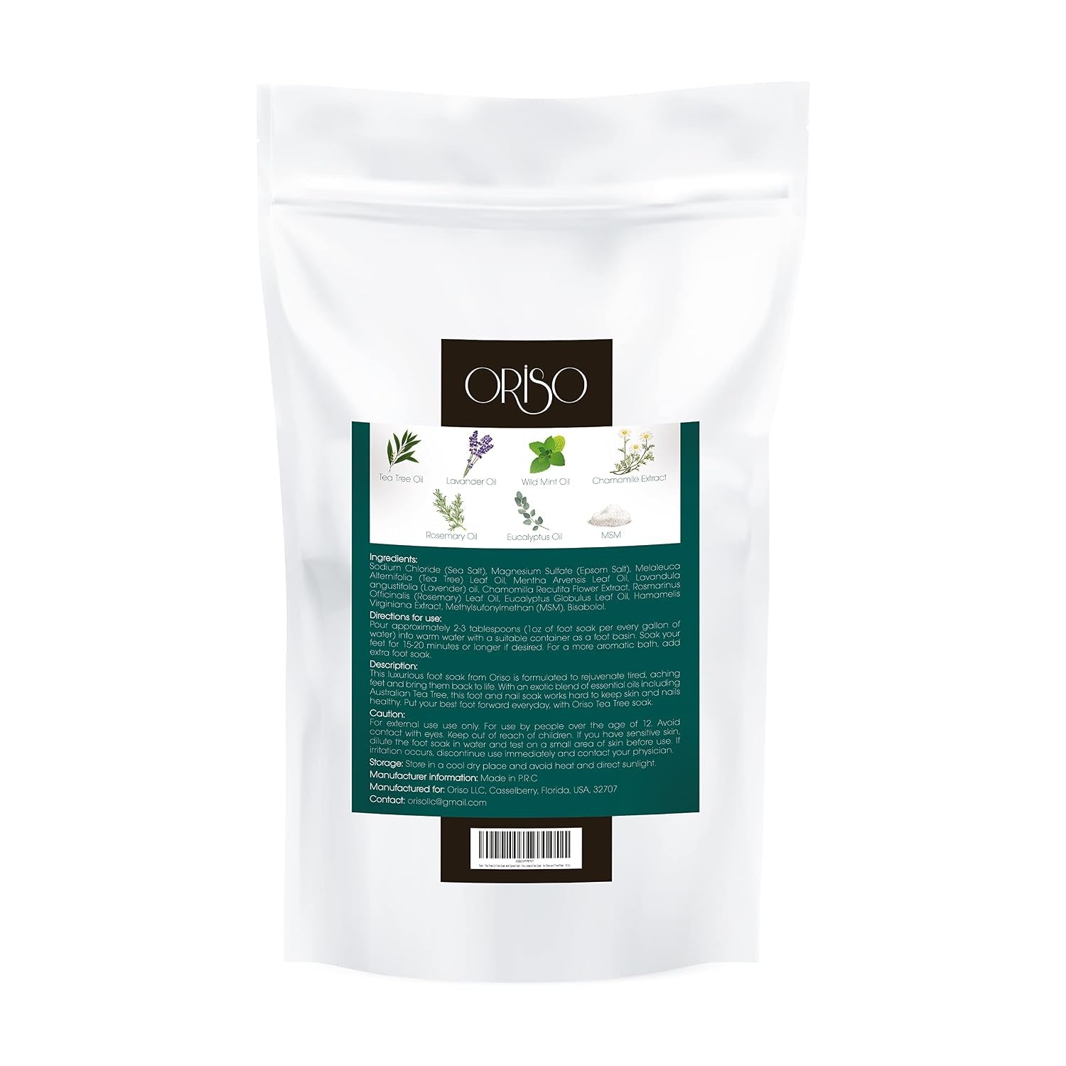 Tea Tree Oil Foot Soak - Pedicure Supplies with Epsom Salts and Lavender - Athletes Foot Treatment for Cracked and Dry Feet - Stubborn Foot Odor - Softens Calluses - Better Toe Nail Health - 16 Oz