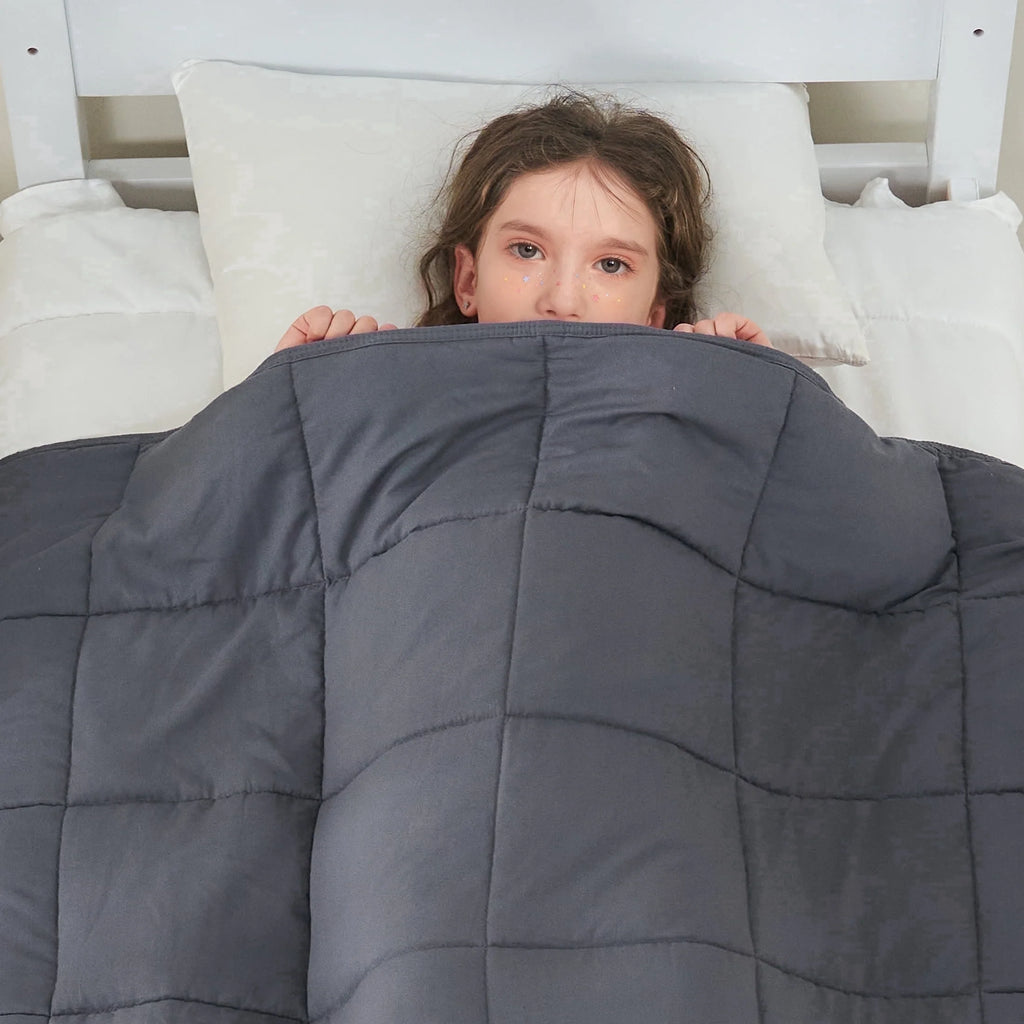 Kids Weighted Blanket 5Lbs, 36.2"X48.2" Toddler Weighted Blanket for Sleep & Calming, Breathable Heavy Blanket for Children, Gray
