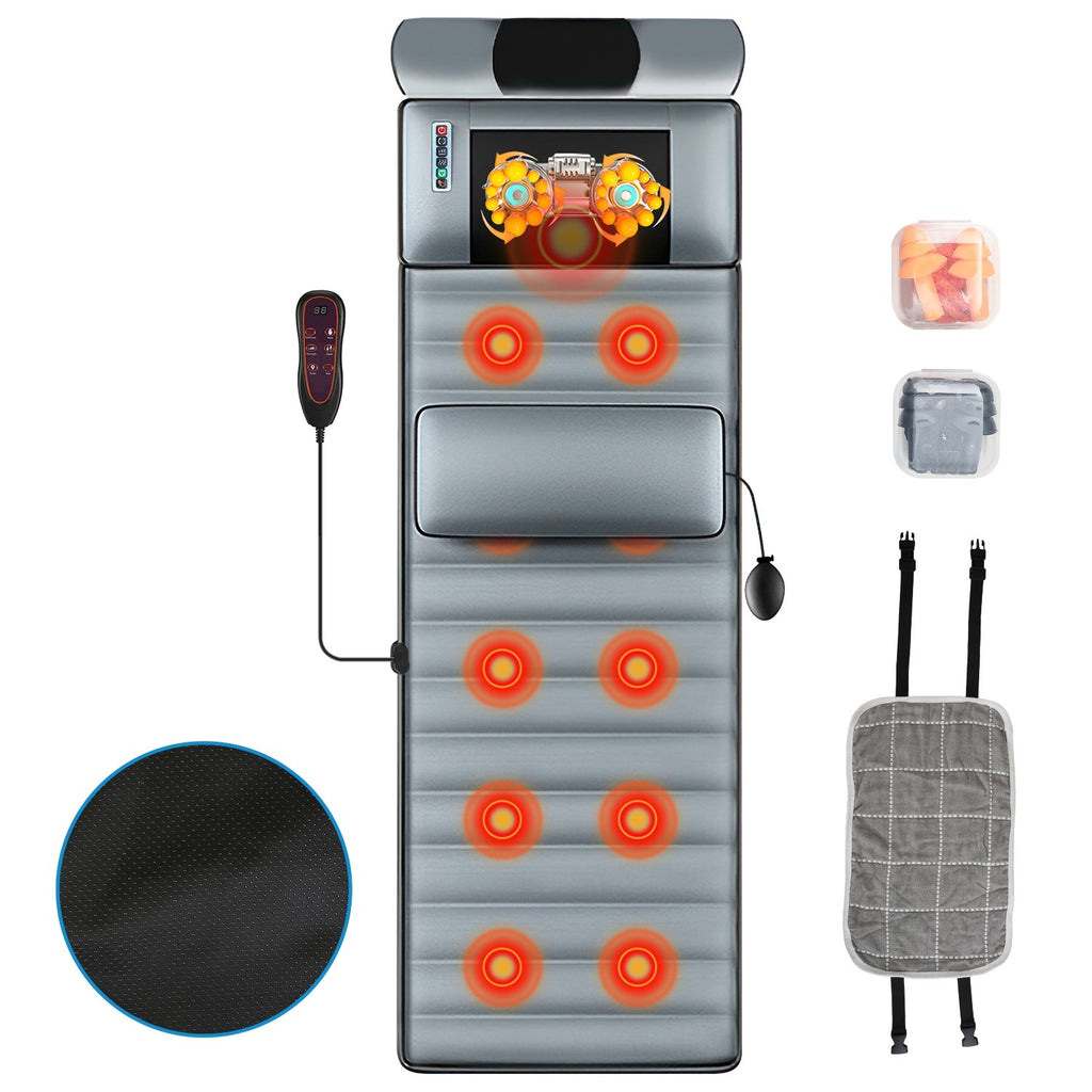 Full Body Electric Massage Mat W/Heat Vibration Massage Pad Cushion Back Massage