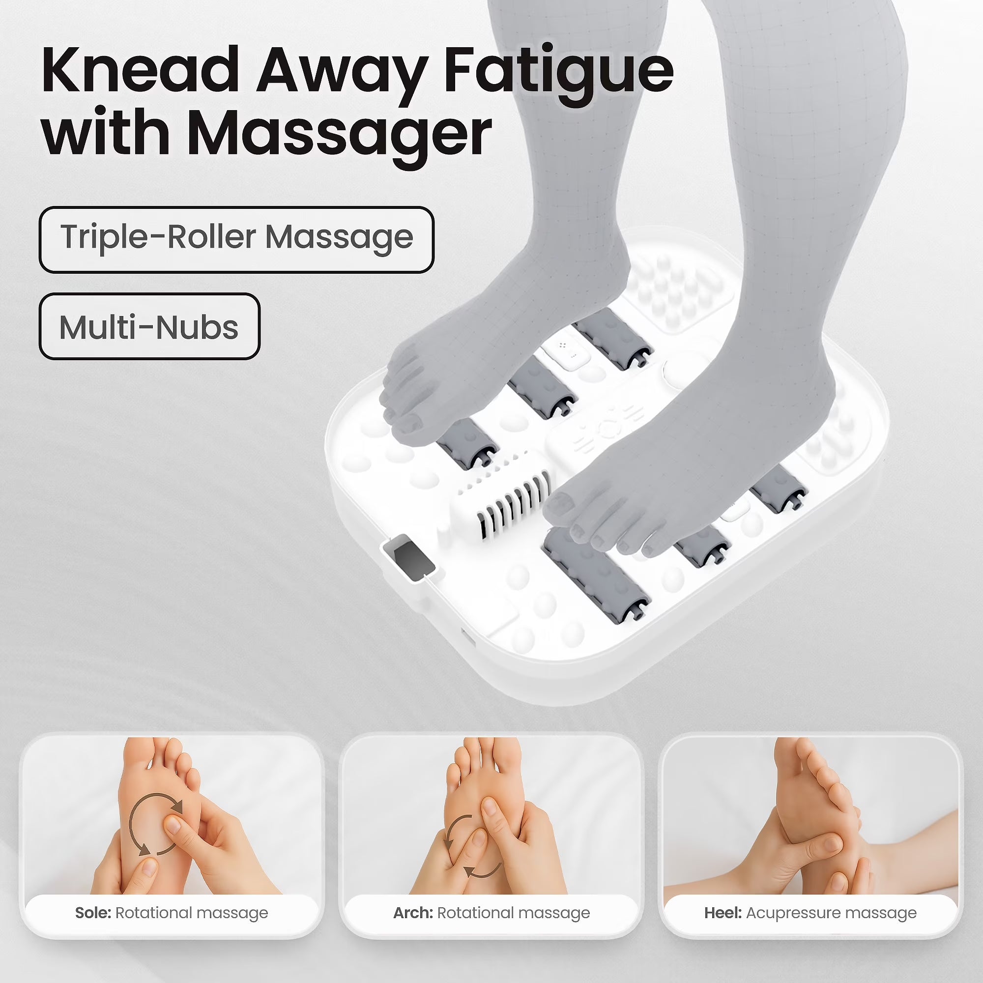 Collapsible Foot Spa with Massager and Heat, Foot Spa Massager with Bubble Heat, Gray