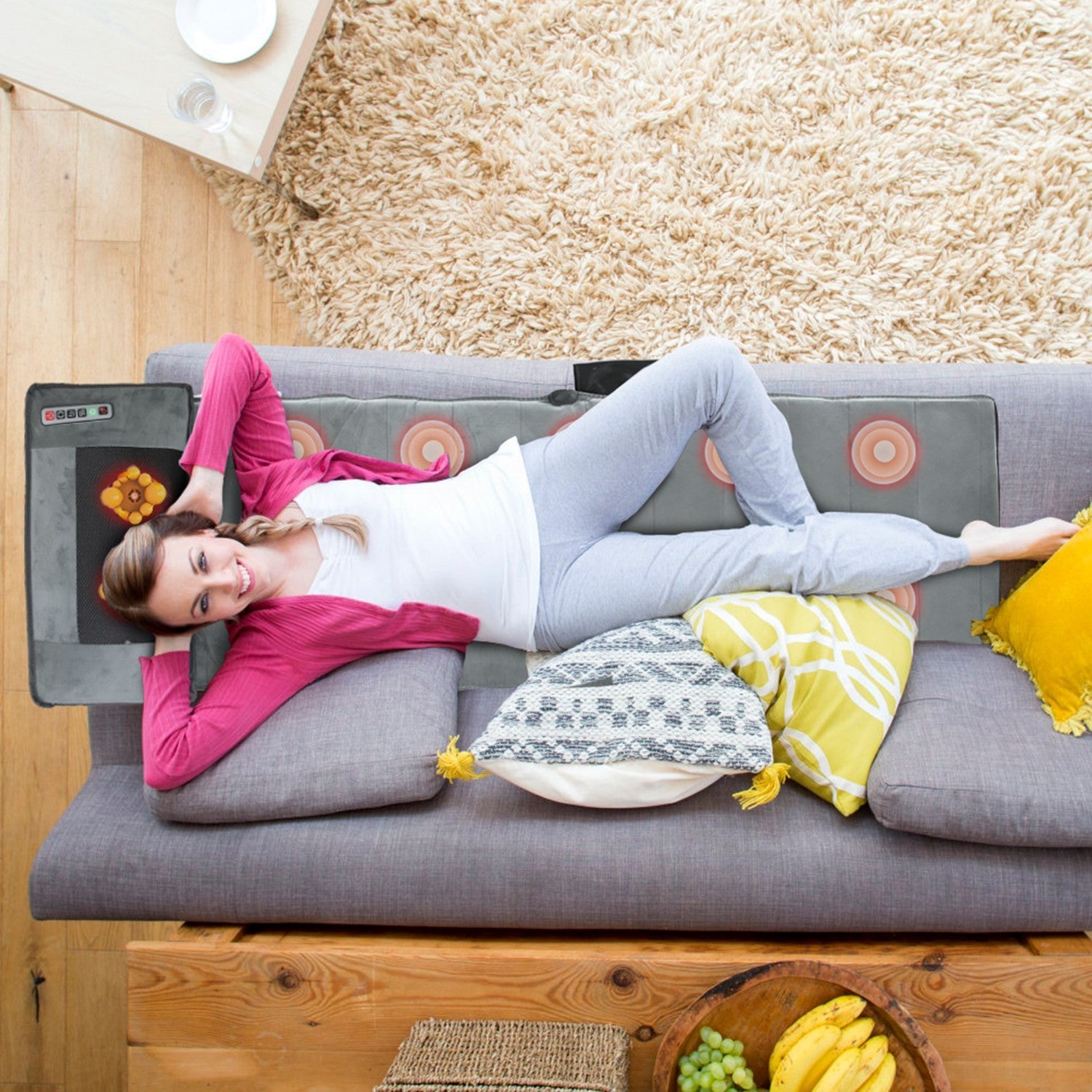 Full Body Electric Massage Mat W/Heat Vibration Massage Pad Cushion Back Massage