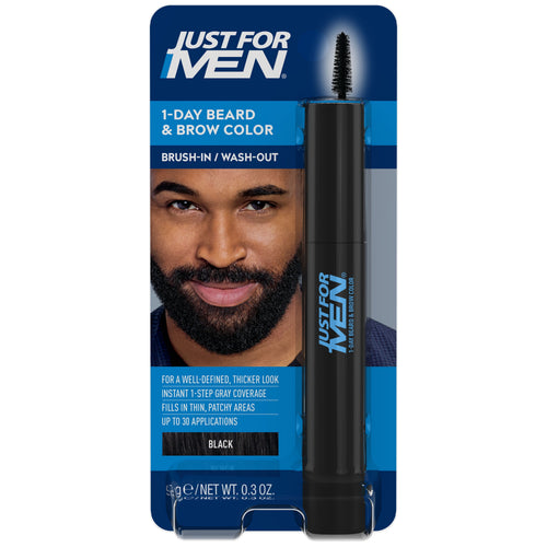 1-Day Beard & Brow Color, Temporary Dye for Beard and Eyebrows, up to 30 Applications, Black