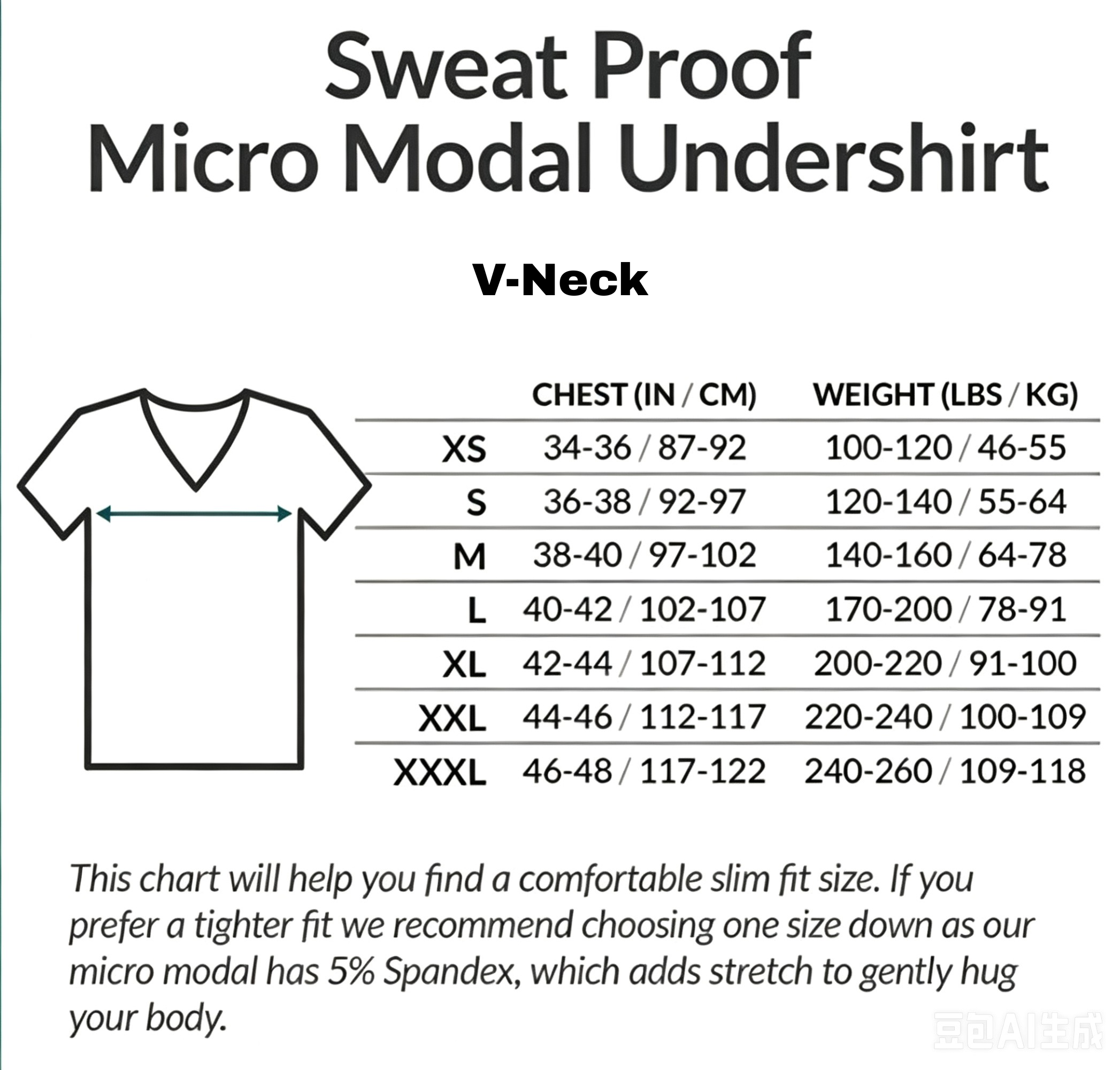 Sweat Defence Undershirt | V Neck| Underarm Sweat Proof Shirt. Premium.