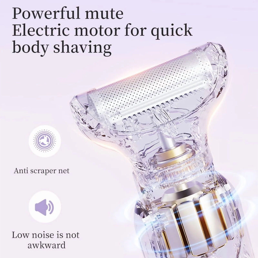 5-In-1 Electric Razor & Shaver for Women, Painless Hair Remover & Epilator with LED Display, Rechargeable Cordless Bikini Hair Trimmer for Face, Legs, Underarms, Eyebrows & Body