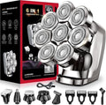 Head Shavers for Bald Men, 8D Rotary Detachable Balder Shavers 6-In-1, IPX7 Waterproof Dry Wet Rechargeable Electric Razor Grooming Kit for Men