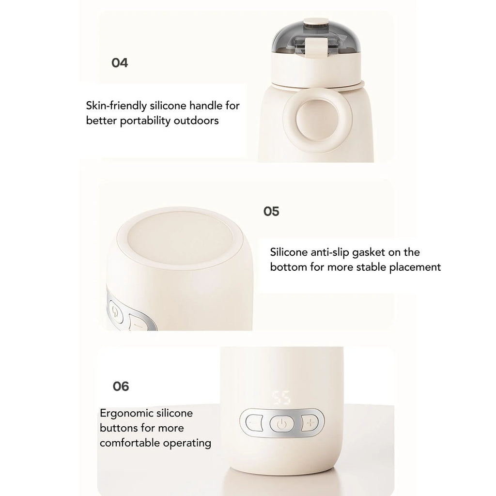 Portable Water Warmer, 350Ml Big Capacity Travel Warmer for Baby,Fast Heating Milk Warmer,Usb Rechargeable, Portable Bottle Warmer for Vehicle, Car