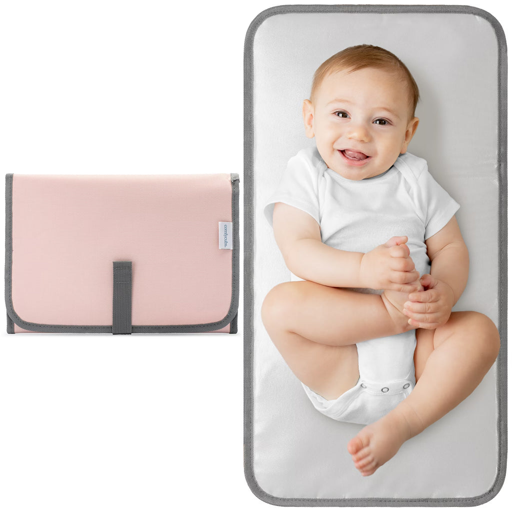 Baby Changing Pad, 1Pc Portable Changing Pads for Newborn Girl & Boy by  (Pink Blush, Compact)