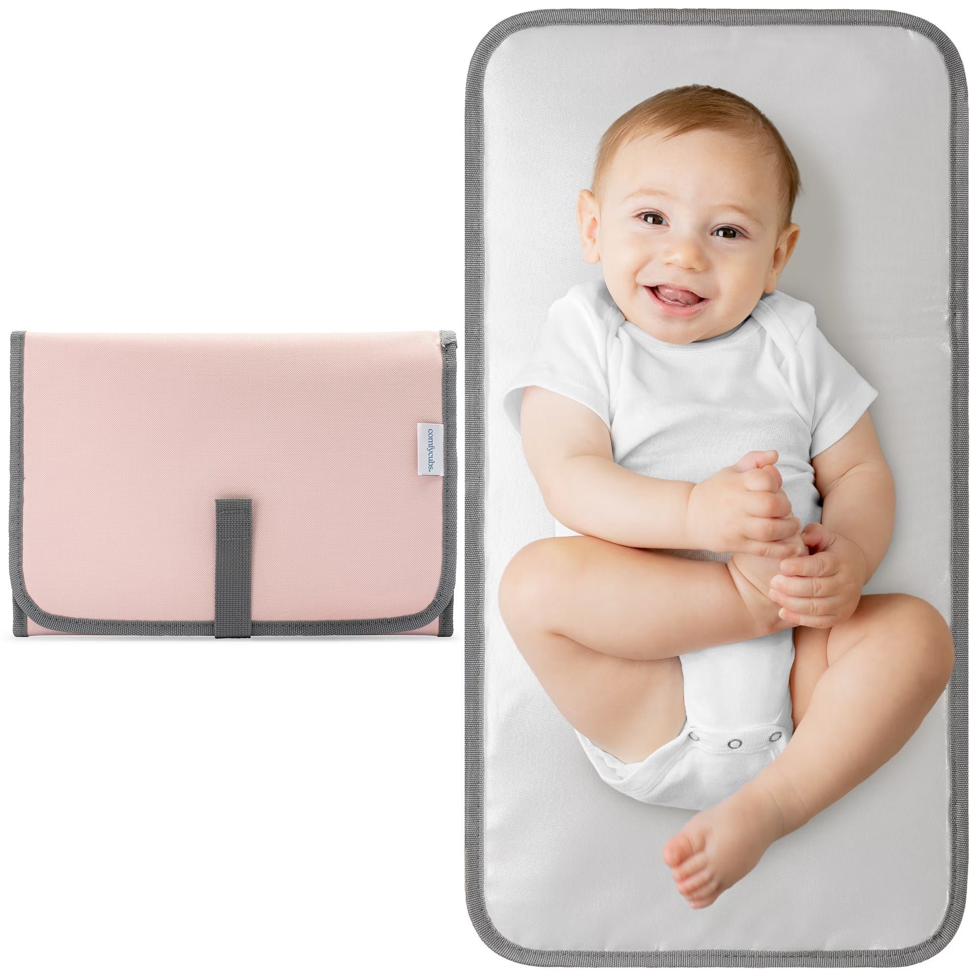Baby Changing Pad, 1Pc Portable Changing Pads for Newborn Girl & Boy by  (Pink Blush, Compact)