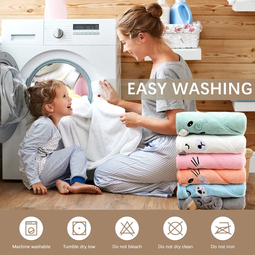 Baby Bath Towel, Absorbent Large Hooded Towel for Kids, Newborn, Babie, Toddler, Infant, Brown Koala, 31.5 X 31.5 Inch