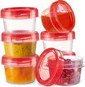 4 Oz Twist Cap Meal Prep Containers Reusable Food Storage Containers with Lids, 6-Pack