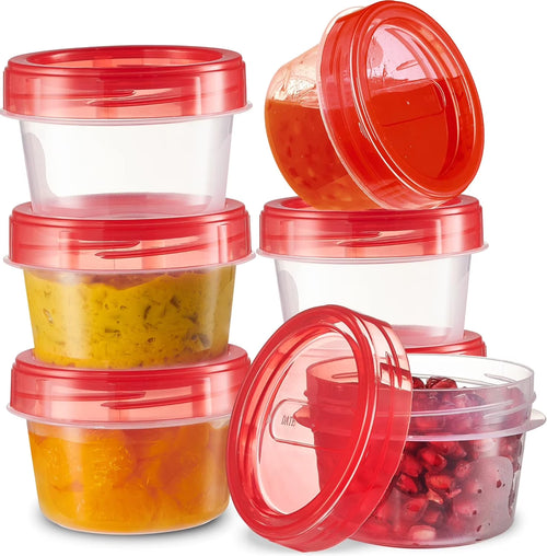 4 Oz Twist Cap Meal Prep Containers Reusable Food Storage Containers with Lids, 6-Pack