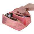 Large Capacity Transparent Makeup Bag Pillow Shape Top Handle Portable Cosmetic Pouch Zipper Closure Easy Carry-On