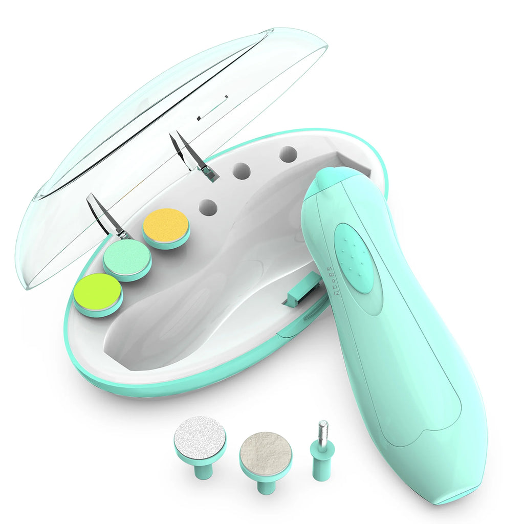 Baby Nail Clippers with Light, Electric Baby Nail Trimmer, Safe Baby Nail File for Newborn, Green
