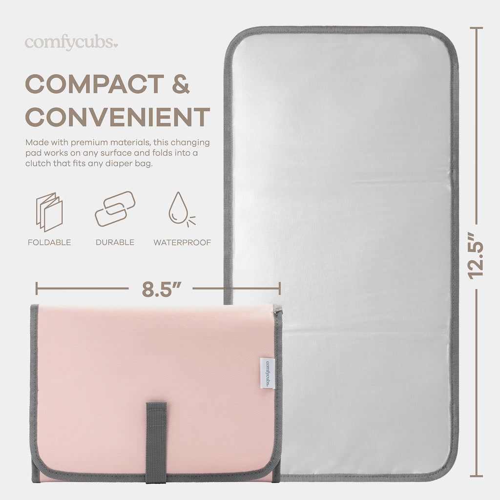 Baby Changing Pad, 1Pc Portable Changing Pads for Newborn Girl & Boy by  (Pink Blush, Compact)