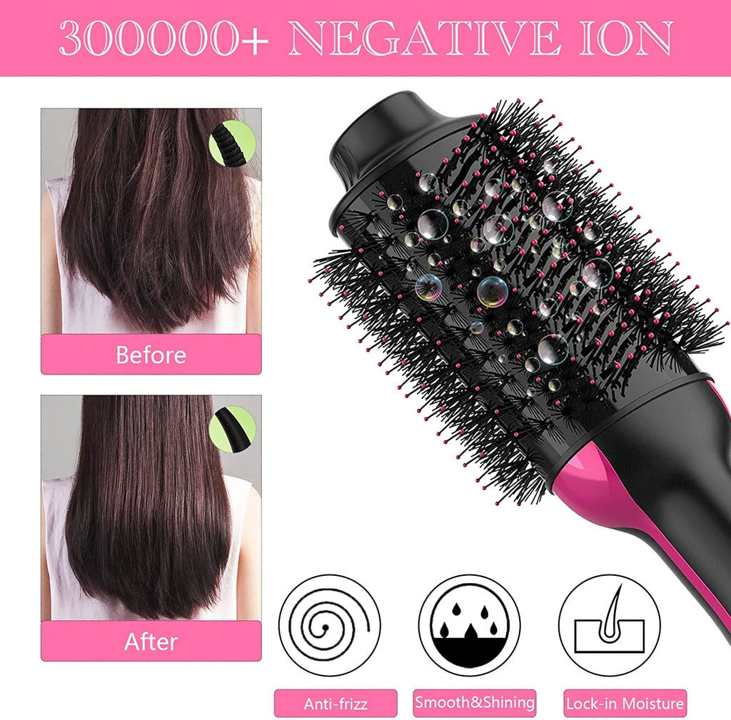 Hair Dryer Brush,Hot Air Brush,4 in 1 One Step Hair Dryer and Styler Volumizer with Negative Ion for Drying, 3 Heating Levels,Ceramic Heating (PTC) Technology, for All Hair Types
