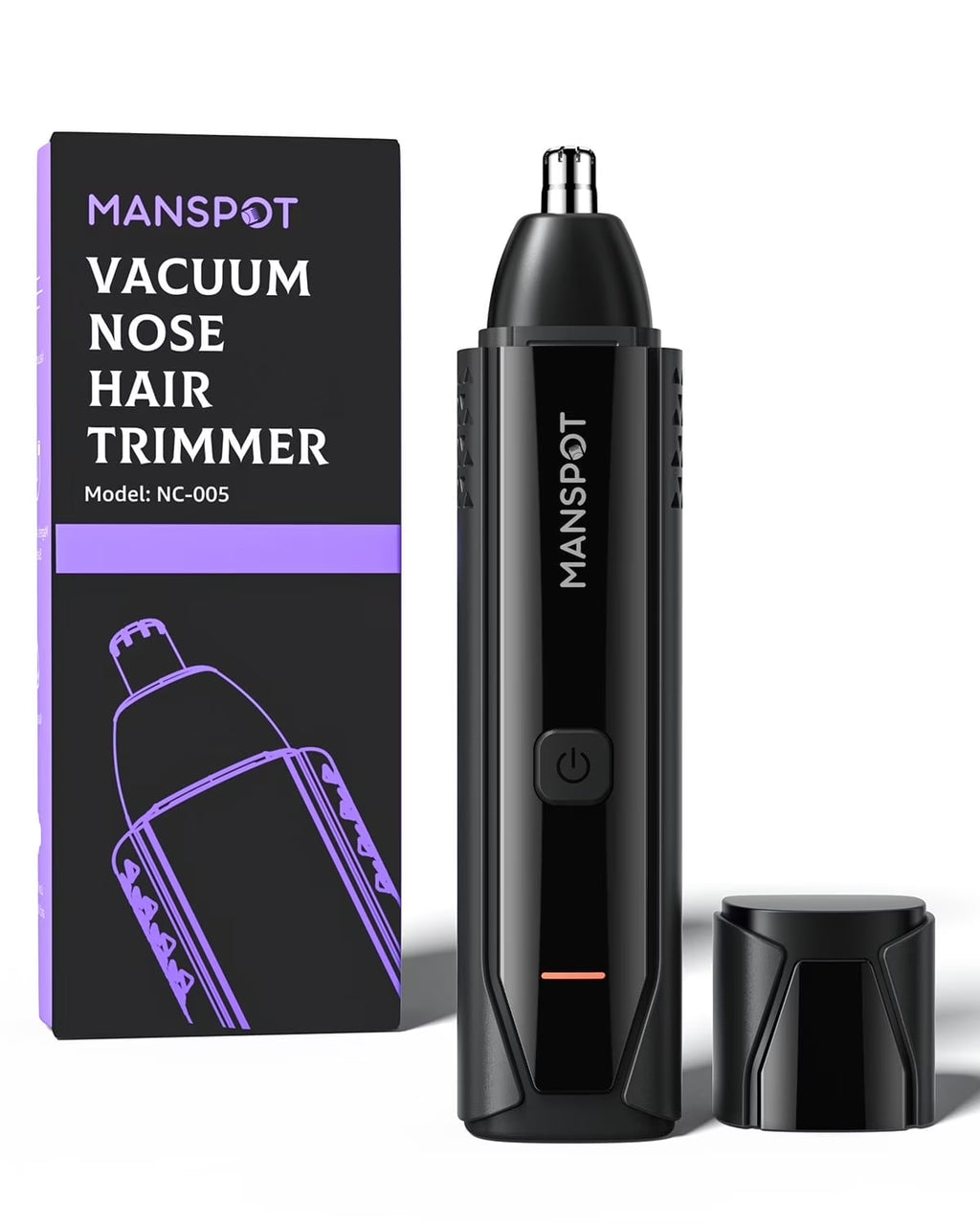 Nose & Ear Hair Trimmer for Men, 10,000 RPM Electric Trimmer with Vacuum Suction, IPX7 Waterproof, USB-C Fast Charging, Magnetic Blade, Painless & Easy Cleaning