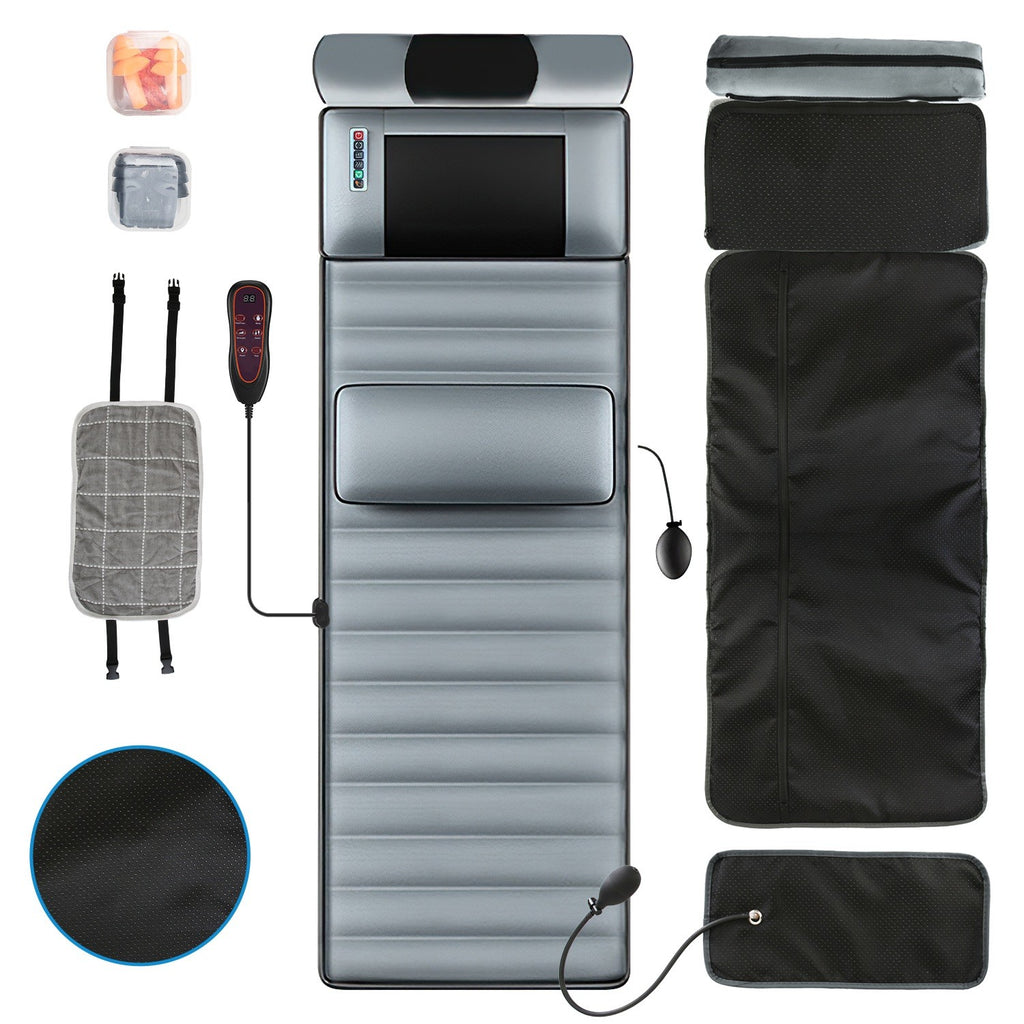 Full Body Electric Massage Mat W/Heat Vibration Massage Pad Cushion Back Massage