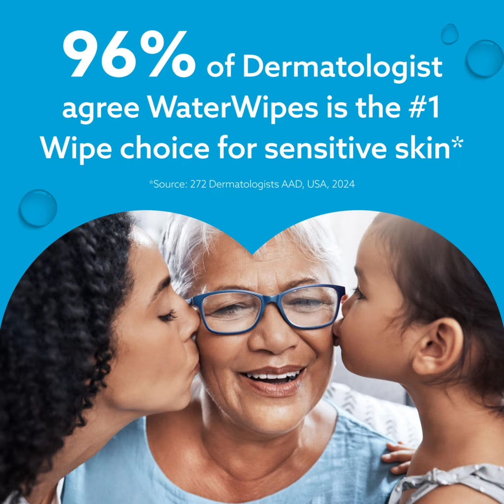 Sensitive Soothing Wipes, 3-In-1 Cleans, Cares, Soothes, 99% Water with Botanical Extract, Unscented & Hypoallergenic Baby Wipes, 4 Packs (240 Wipes)