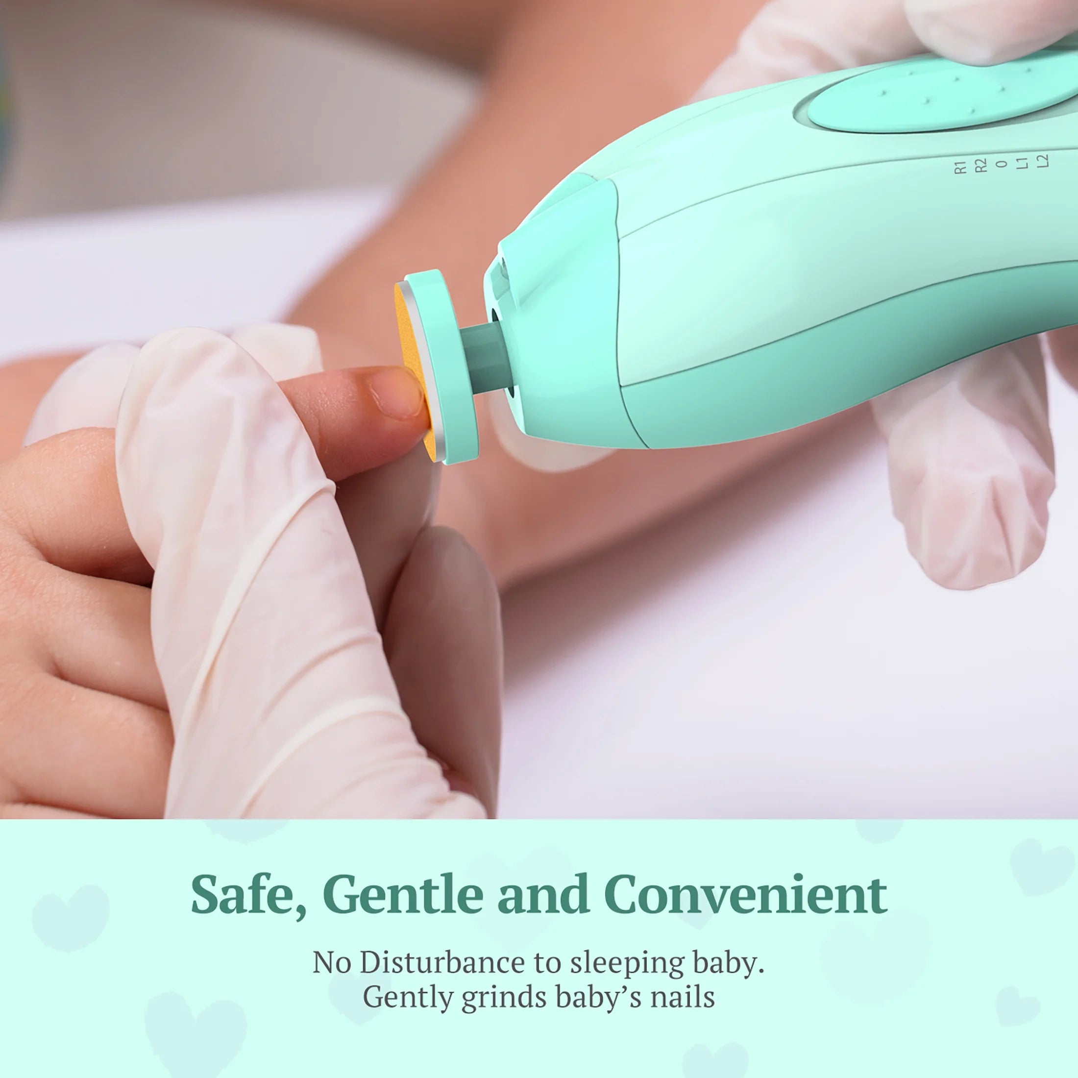 Baby Nail Clippers with Light, Electric Baby Nail Trimmer, Safe Baby Nail File for Newborn, Green
