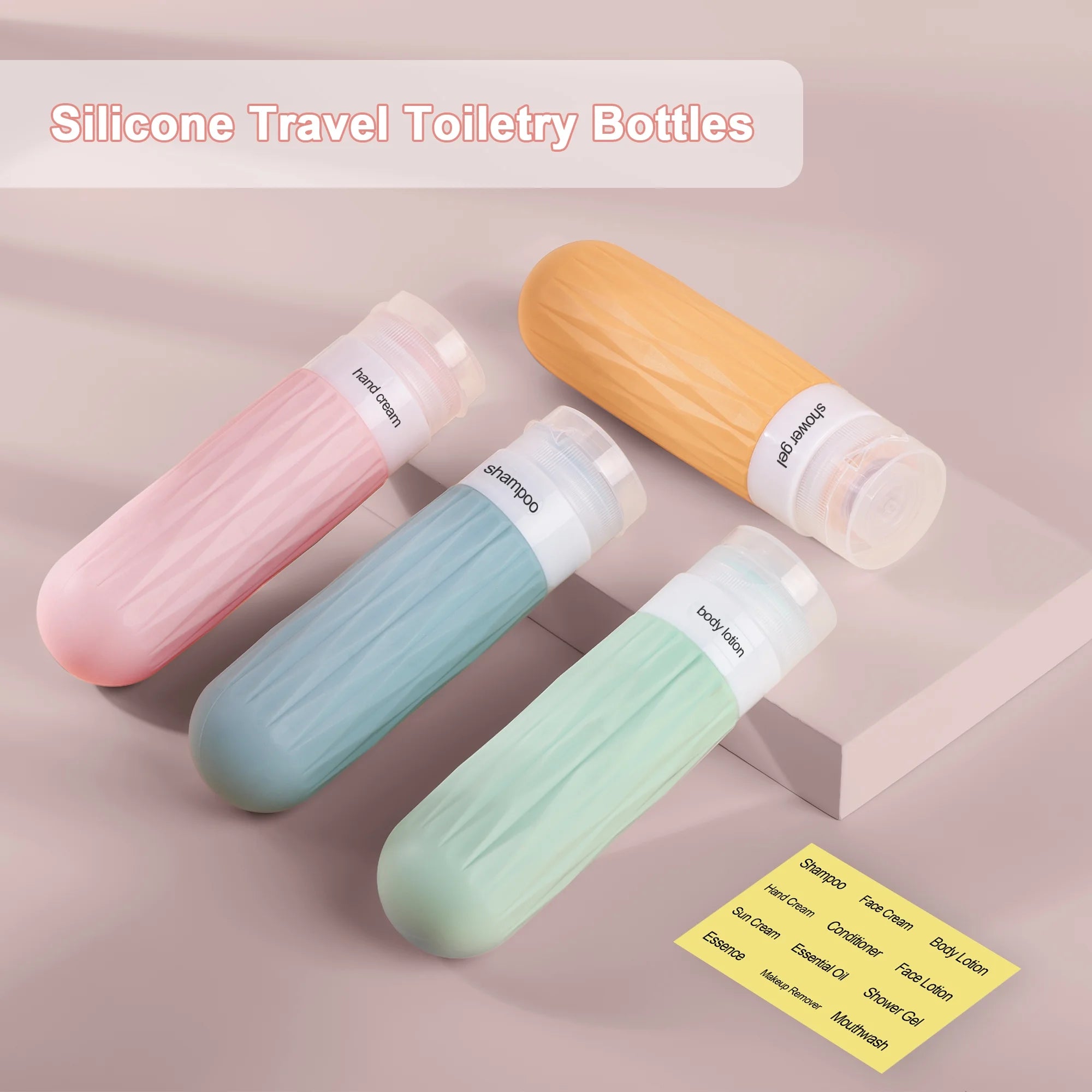 Travel Bottles for Toiletries, TSA Approved Travel Size Containers, 3Oz Silicone Squeezable Bottles, BPA Free, Leakproof Travel Toiletries Bottles for Shampoo, Conditioner (Colorful)