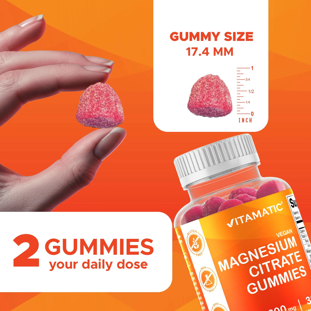 3 Pack -  Magnesium Gummies 600Mg per Serving - 60 Vegan Gummies - Promotes Healthy Relaxation, Muscle, Bone, & Energy Support