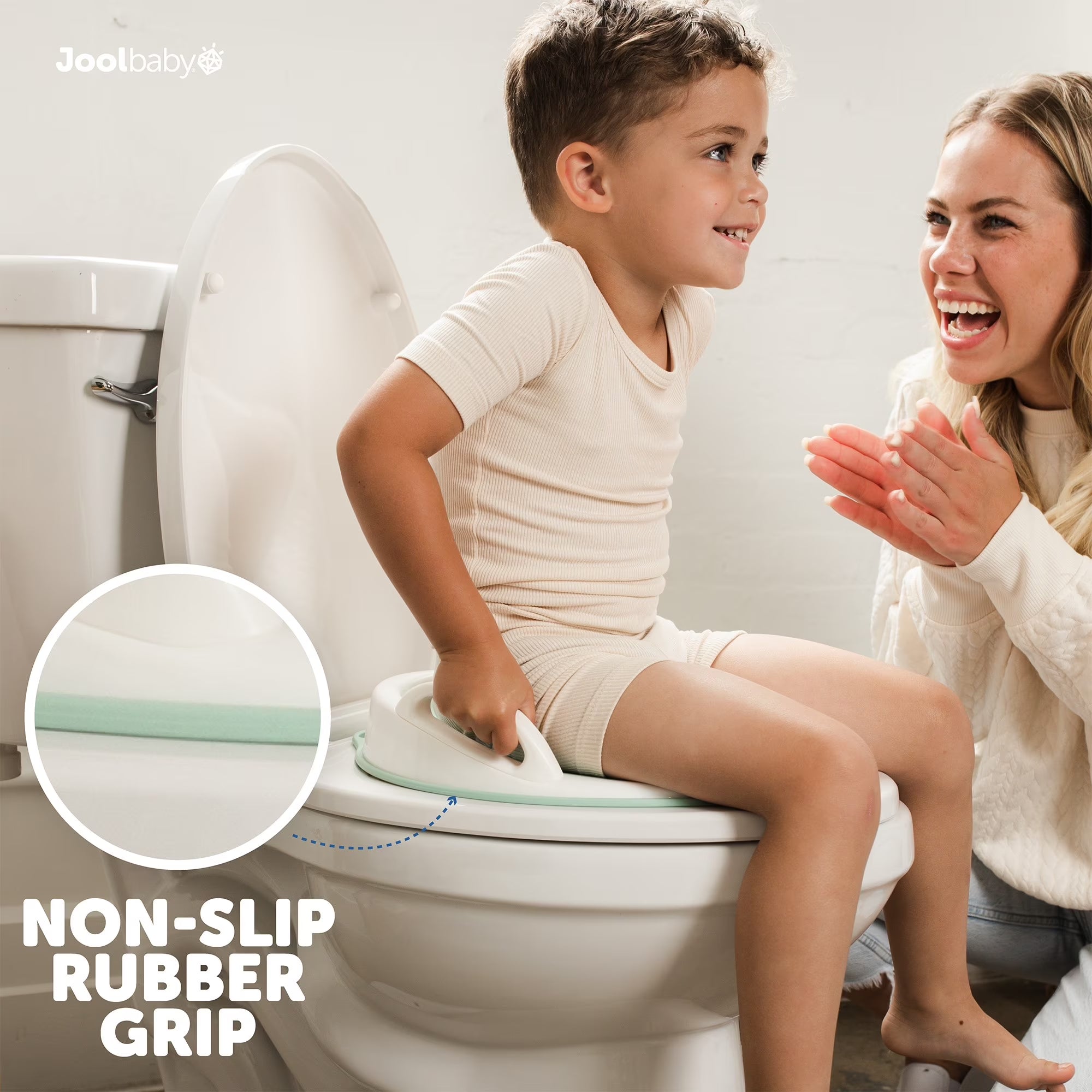 Potty Training Seat with Handles, Unisex, Fits Most Toilets, Non-Slip with Splash Guard