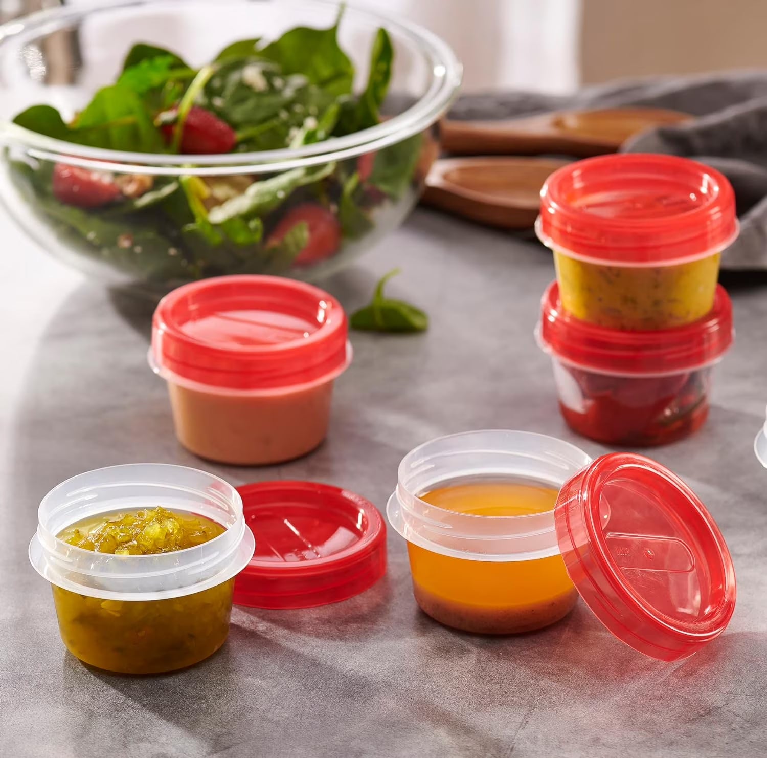 4 Oz Twist Cap Meal Prep Containers Reusable Food Storage Containers with Lids, 6-Pack