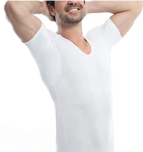 Sweat Defence Undershirt | V Neck| Underarm Sweat Proof Shirt. Premium.